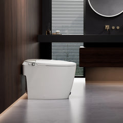 A100T-S Non-Electric Bidet Toilet, MAP 1000g Powerful Flush Smart Toilet with Lady/Rear Wash, Foot-kick Flush, ADA Comfort Seat Height (Power Free)