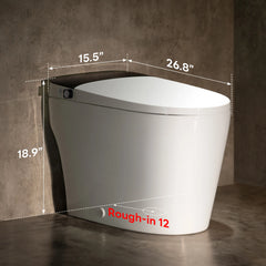 Smart Toilet with Bidet, Foam Shield, 4-Season Temperature, ADA Height, 1.0 Gallons Auto Flush, Heated Seat, Warm Water & Air Drying, Remote Control, Auto Deodorization, Blackout Flush, Night Light  A200T-S