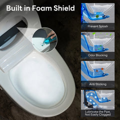 Smart Toilet with Bidet, Foam Shield, 4-Season Temperature, ADA Height, 1.0 Gallons Auto Flush, Heated Seat, Warm Water & Air Drying, Remote Control, Auto Deodorization, Blackout Flush, Night Light  A200T-S