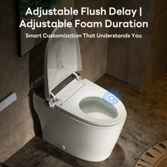 Smart Toilet with Bidet, Foam Shield, 4-Season Temperature, ADA Height, 1.0 Gallons Auto Flush, Heated Seat, Warm Water & Air Drying, Remote Control, Auto Deodorization, Blackout Flush, Night Light  A200T-S