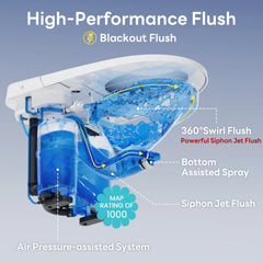 CASTA DIVA CD-W001 – One-Piece ADA Non-Electric Toilet with Air-Assisted Flush & Seamless Design