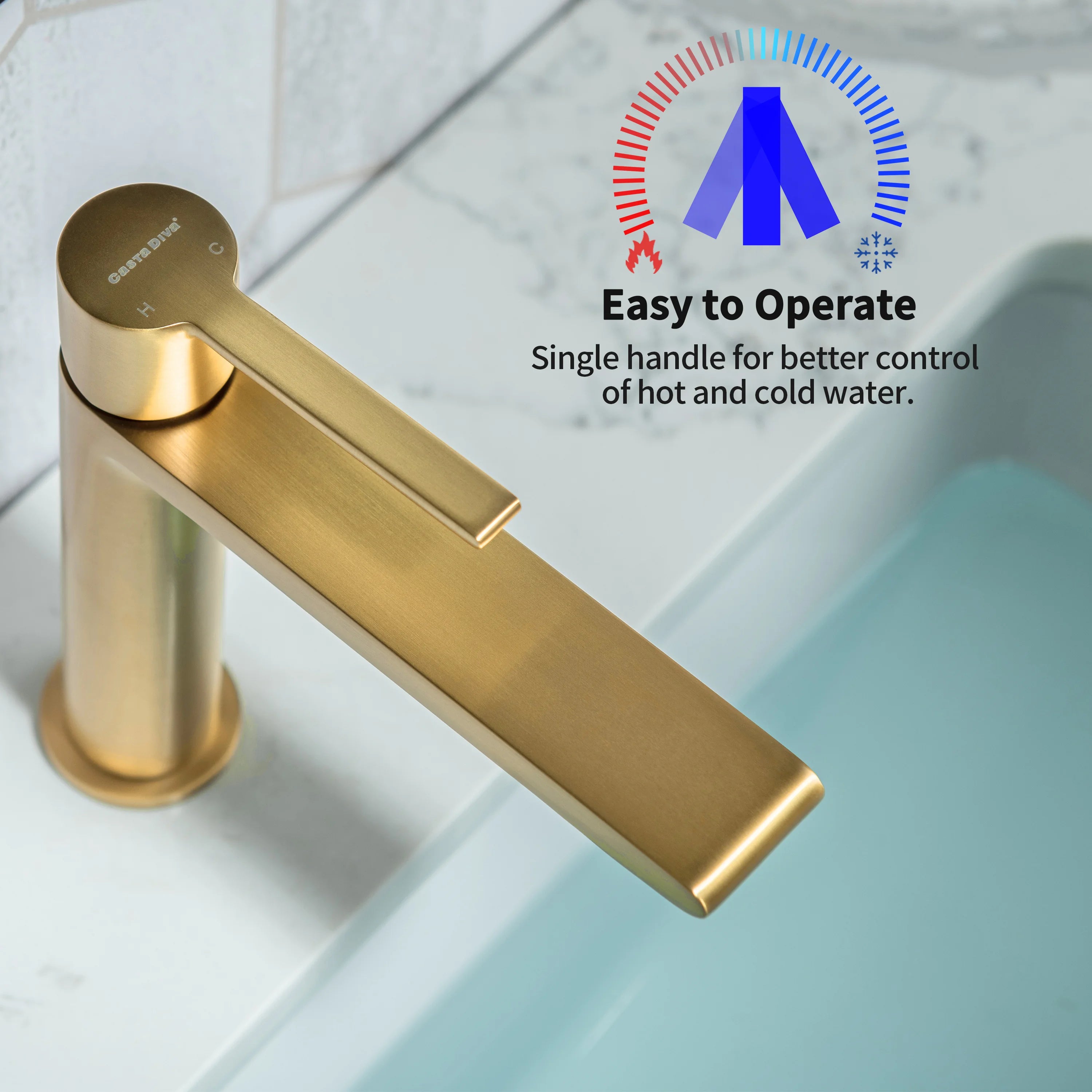 Casta Diva Bathroom Sink Faucet Gold  CD-F01G-4