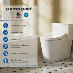 Casta Diva Electric Bidet Toilet Combo, Heated Seat, Warm Water Wash, Warm Air Dryer  CD-Y020-2