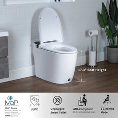 Certifications and compliance labels for Casta Diva non-electric bidet toilet, model CD-W10V