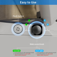 Multi-function control knob for water pressure and cleaning settings on Casta Diva non-electric bidet toilet, model CD-W10V