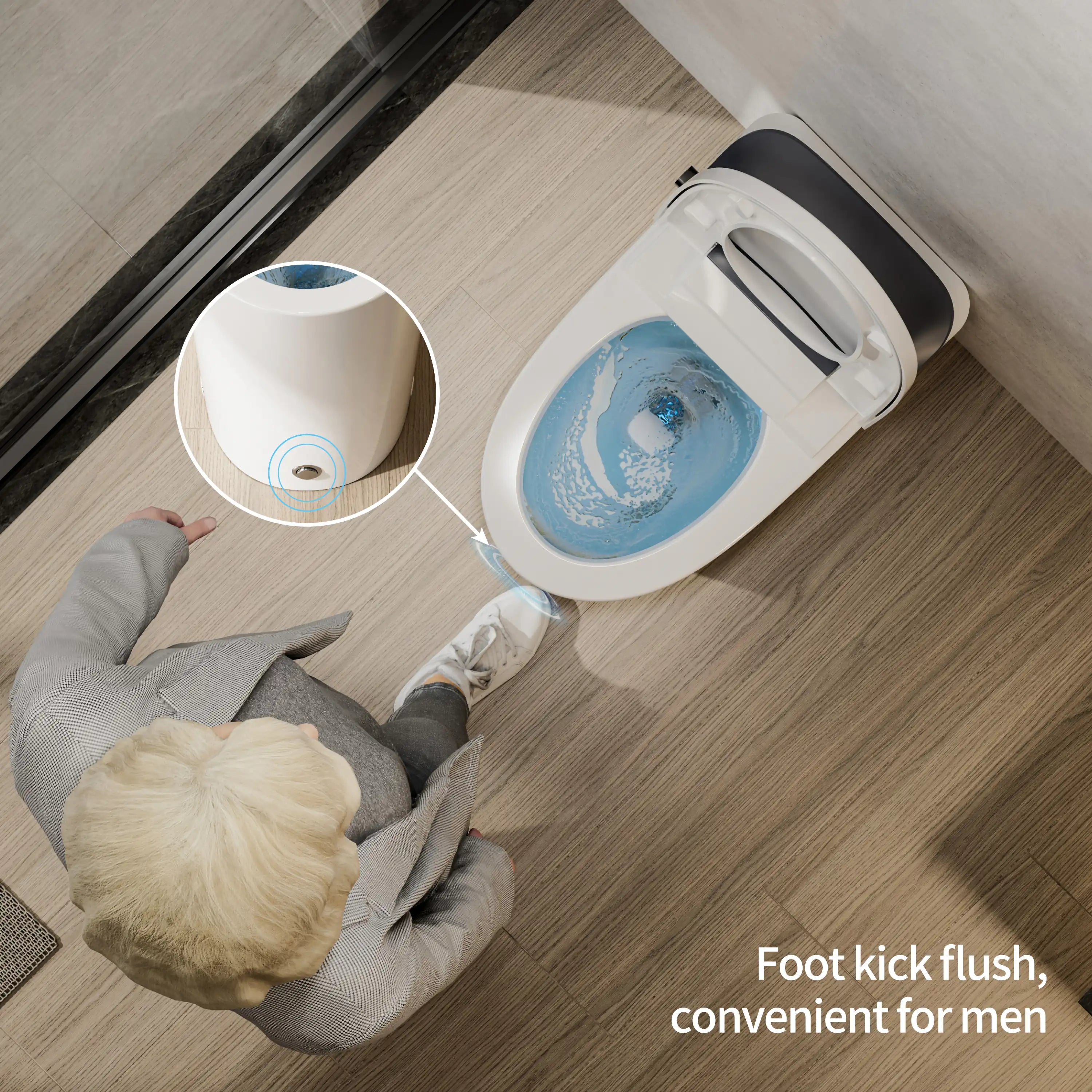Casta Diva Non-Electric Bidet Toilet, Air-Assisted Flush, Self-Cleaning Nozzles, Space-Saving Design | CD-W10V