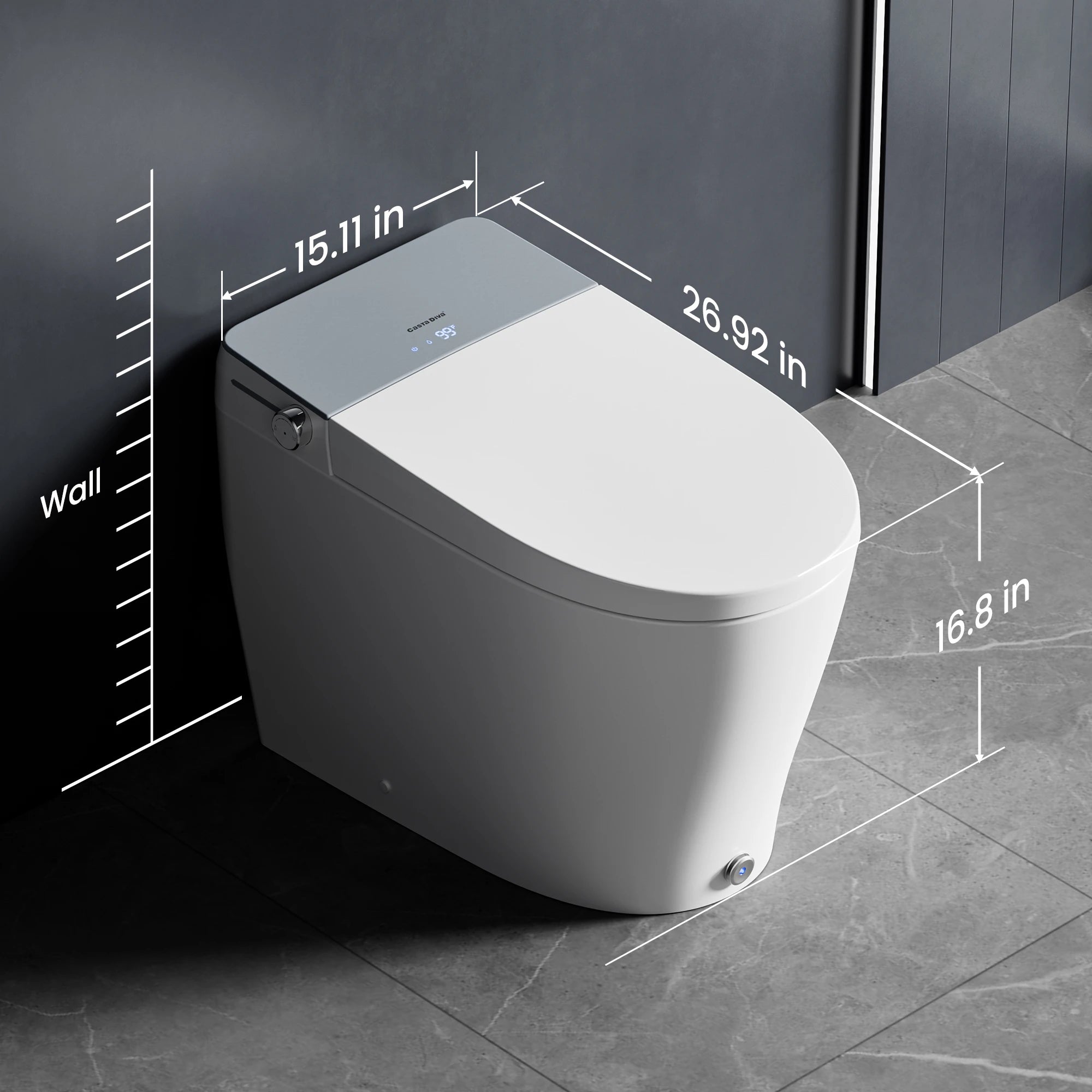 Casta Diva Smart Bidet Toilet, Auto OpenClose, Buit-in Tank CD-Y090-14