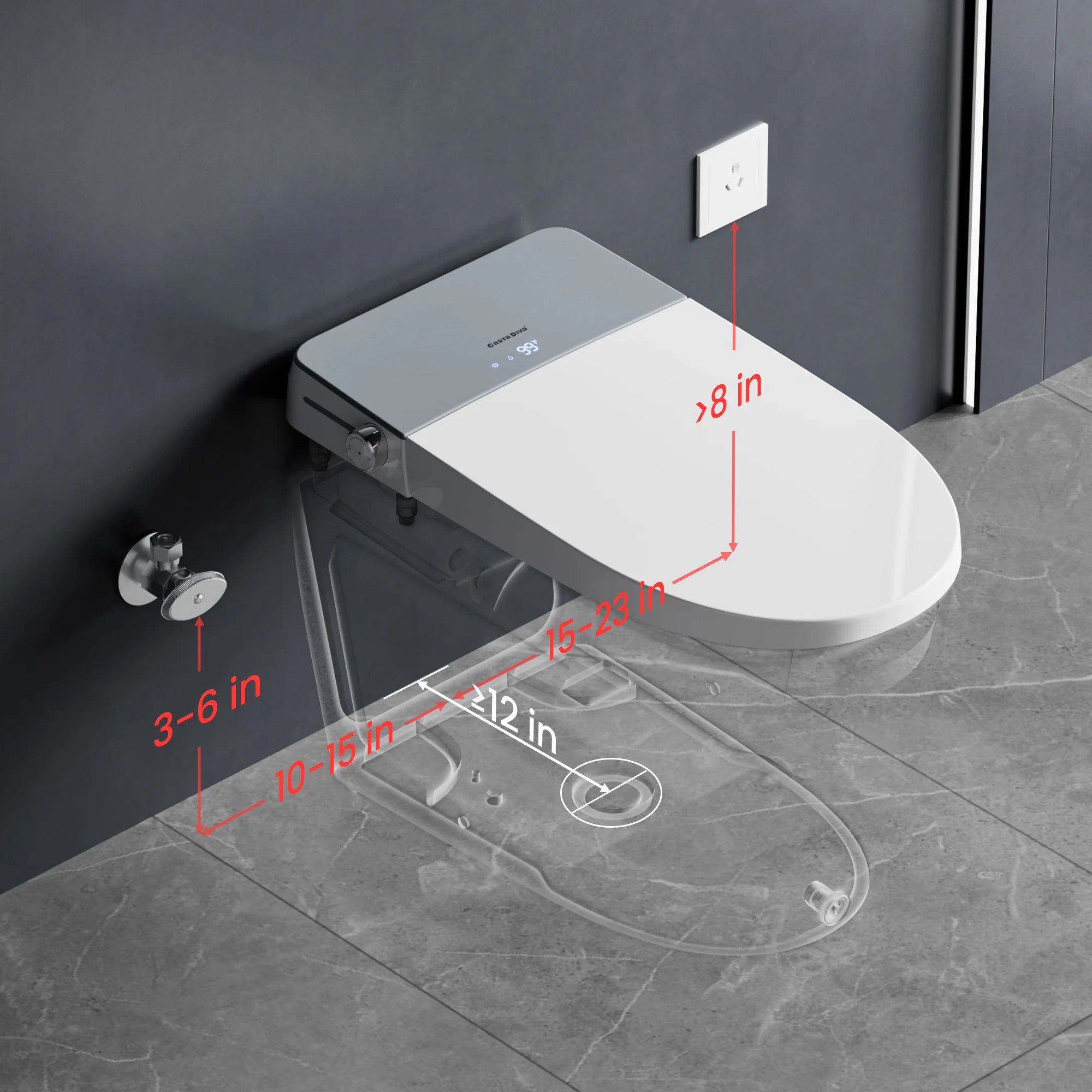 Casta Diva Smart Bidet Toilet, Auto OpenClose, Buit-in Tank CD-Y090-15