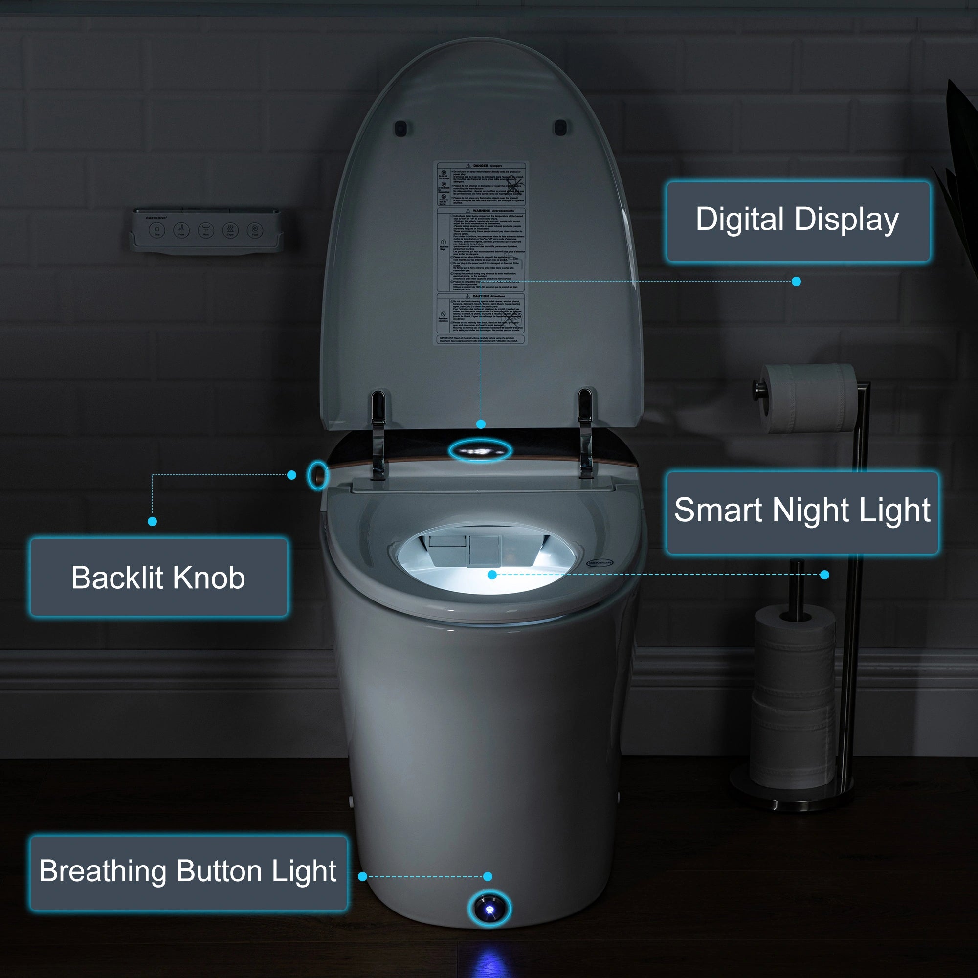 Casta Diva Smart Bidet Toilet, Auto Open/Close, Heated Seat, Auto Flush, UV Sterilization | CD-Y010S