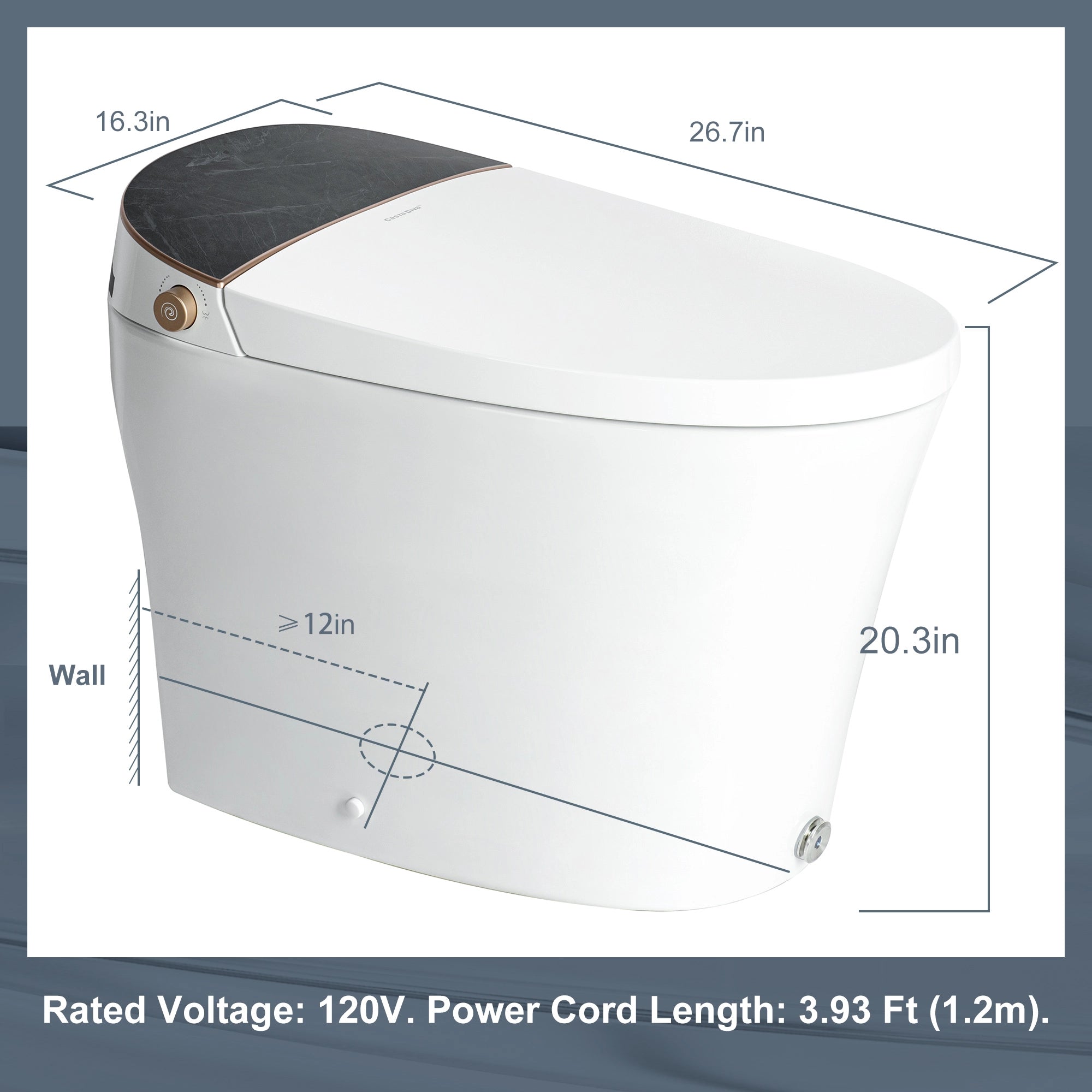 Casta Diva Smart Bidet Toilet, Auto Open/Close, Heated Seat, Auto Flush, UV Sterilization | CD-Y010S