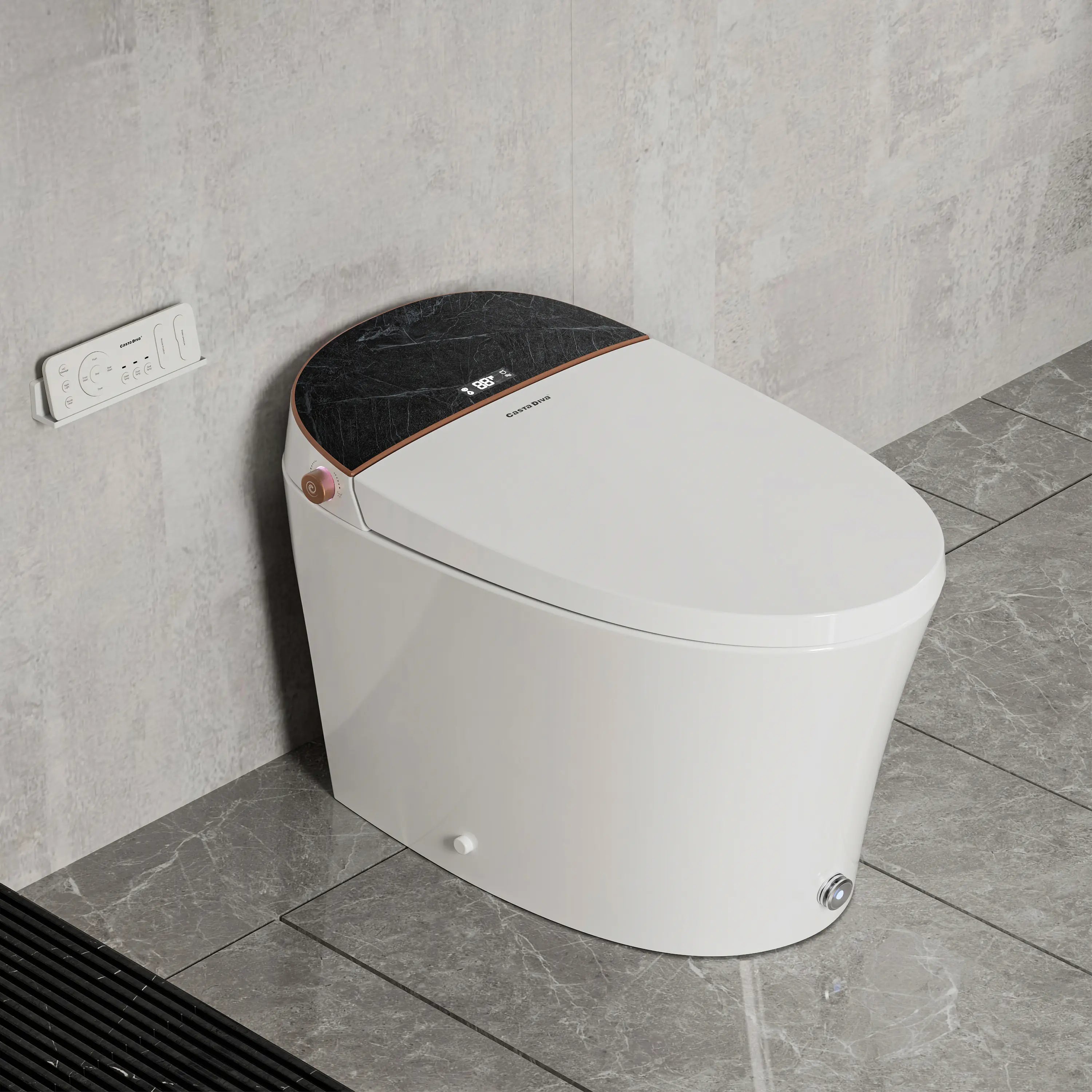 Casta Diva Smart Bidet Toilet, Heated Seat, Auto Flush, UV Sterilization, Foot Sensor CD-Y010-1