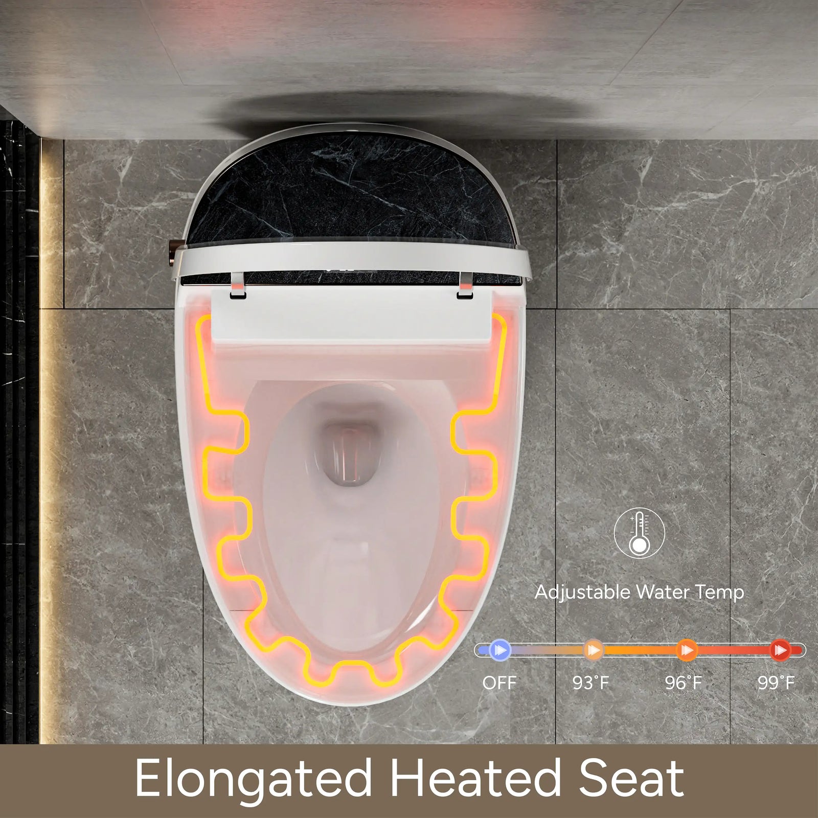 Casta Diva Smart Bidet Toilet, Heated Seat, Auto Flush, UV Sterilization, Foot Sensor CD-Y010-4