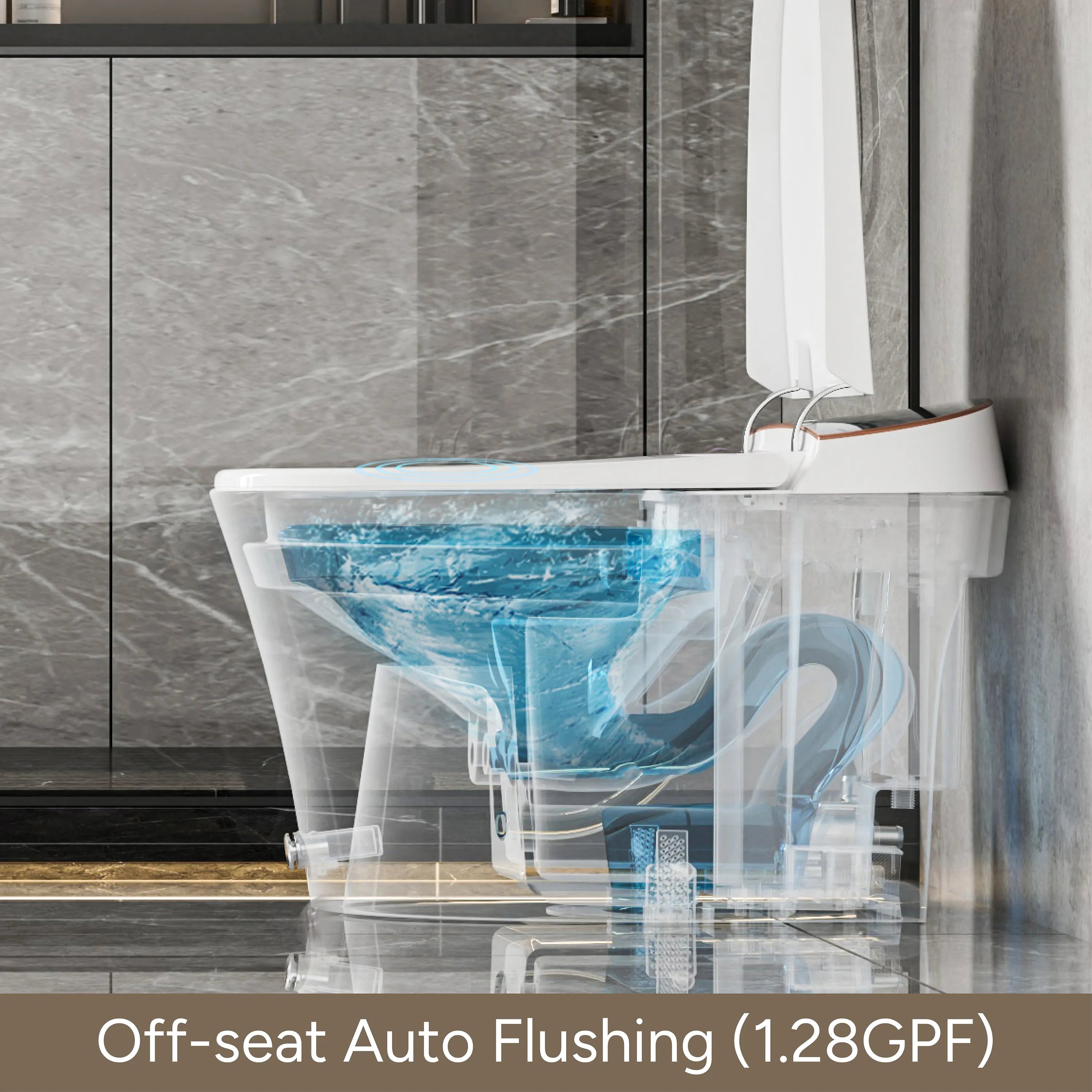 Casta Diva Smart Bidet Toilet, Heated Seat, Auto Flush, UV Sterilization, Foot Sensor CD-Y010-6