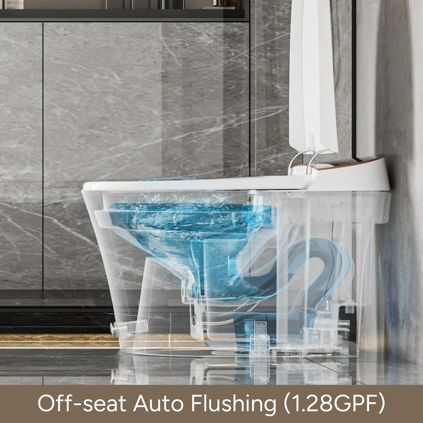 Casta Diva Smart Bidet Toilet, Heated Seat, Auto Flush, UV Sterilization, Foot Sensor CD-Y010-6