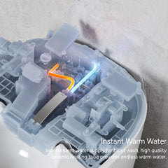 Instant warm water technology for comfortable cleaning on Casta Diva smart toilet, model CD-Y010