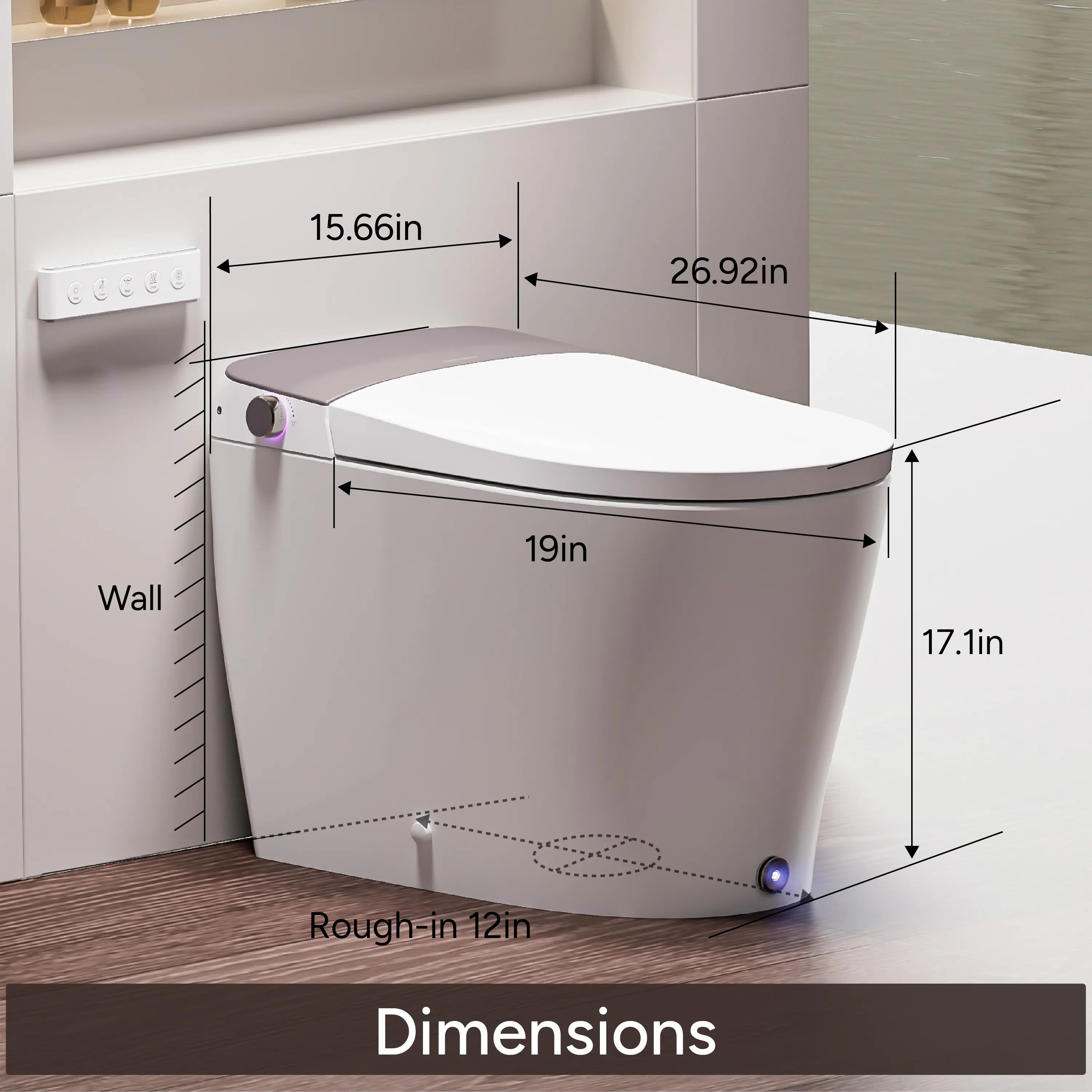 Casta Diva Smart Bidet Toilet with Concealed Tank, Auto OpenClose  CD-Y060-P10