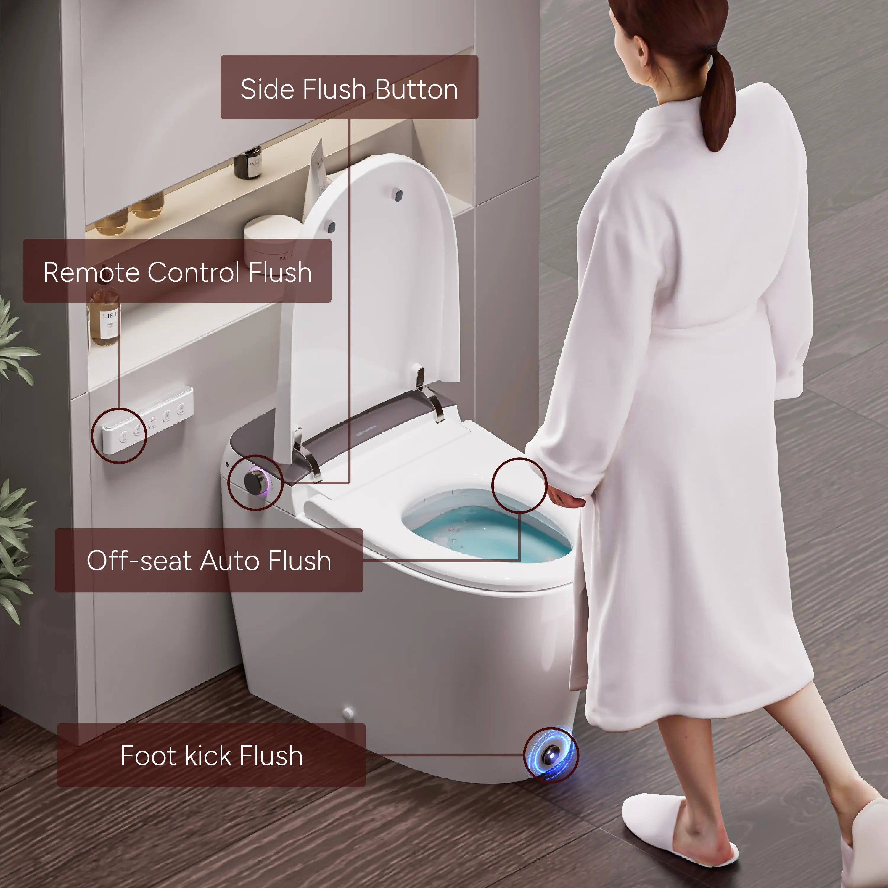 Casta Diva Smart Bidet Toilet with Concealed Tank, Auto OpenClose  CD-Y060-P11