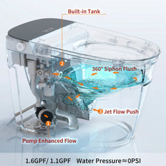 Casta Diva Smart Bidet Toilet with, Auto OpenClose, ADA compliant, Concealed Tank  CD-U010-3