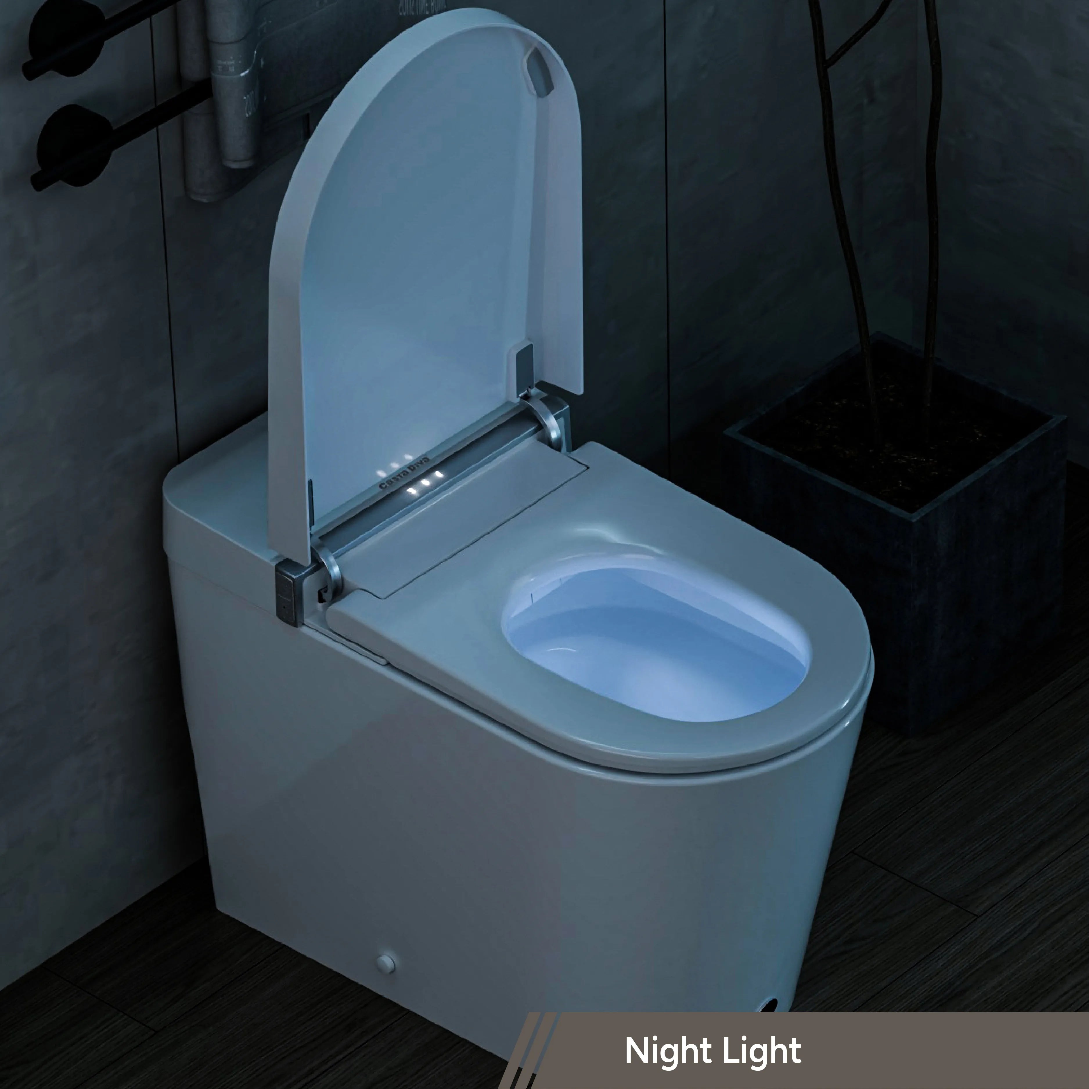 Casta Diva Smart Toilet with Wider Toilet Seat, Heated Seat, Auto Flush, UV Sterilization, Foot Sensor | CD-K020