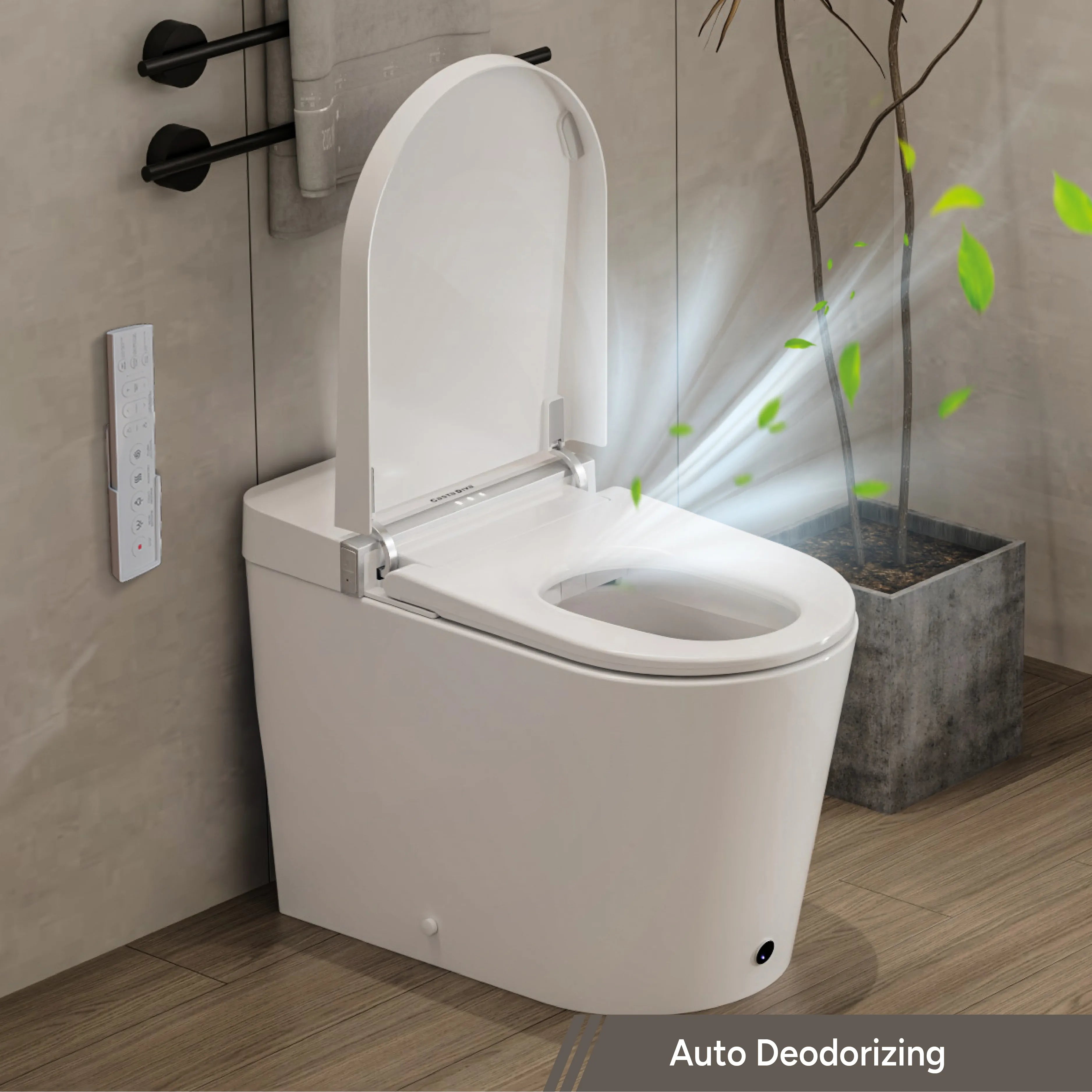 Casta Diva Smart Toilet with Wider Toilet Seat, Heated Seat, Auto Flush, UV Sterilization, Foot Sensor | CD-K020