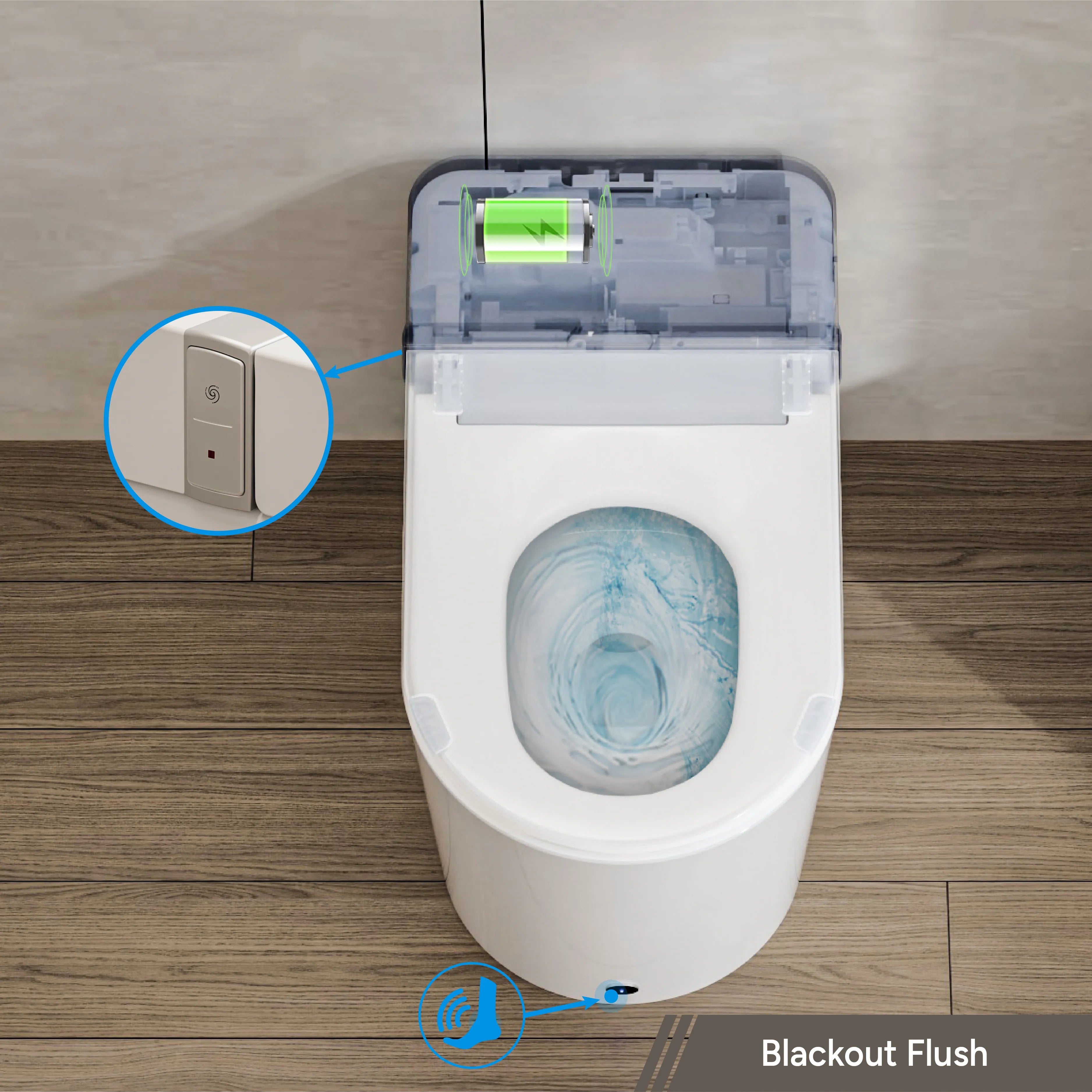 Casta Diva Smart Toilet with Wider Toilet Seat, Heated Seat, Auto Flush, UV Sterilization, Foot Sensor | CD-K020