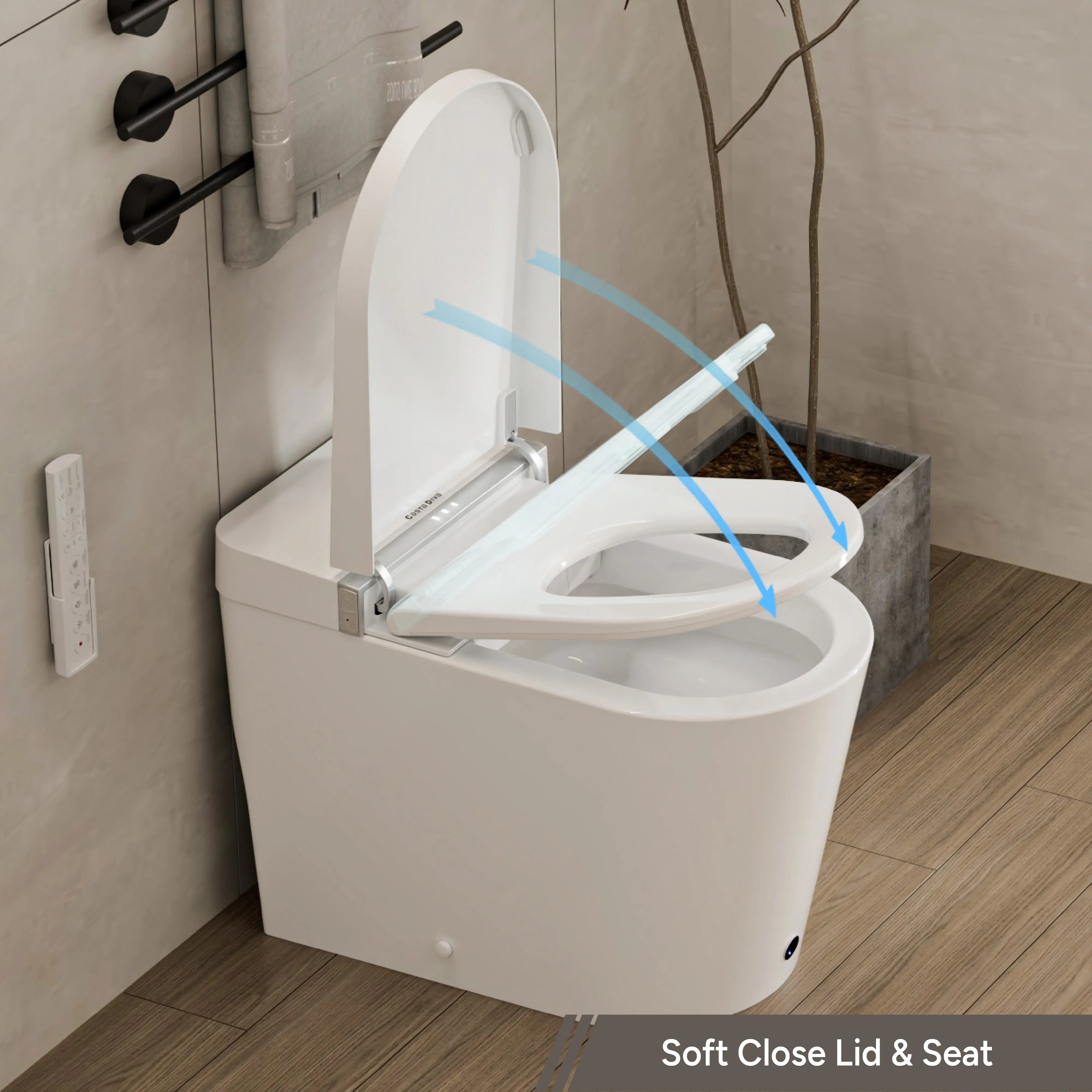 Casta Diva Smart Toilet with Wider Toilet Seat, Heated Seat, Auto Flush, UV Sterilization, Foot Sensor | CD-K020