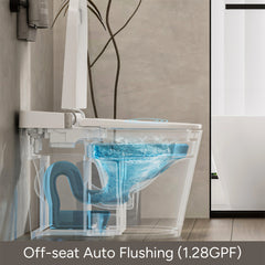 Auto flush function when user leaves Casta Diva smart toilet, model CD-K020