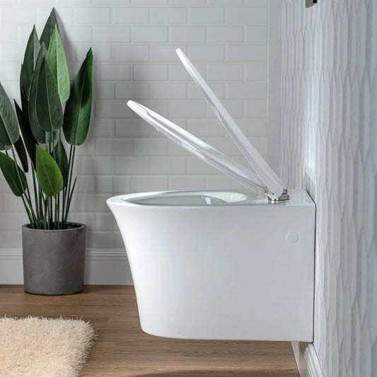 Casta Diva Wall Hung Toilet Bowl for In-Wall Toilet System, Glossy White  CD-WT01-10
