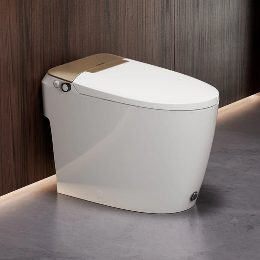 Casta Diva Non-Electric Bidet Toilet, Air-Assisted Flush, Self-Cleaning Nozzles, Gold Back Cover | A100T-G