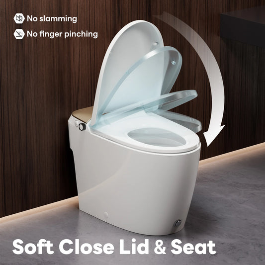 Casta Diva Non-Electric Bidet Toilet, Air-Assisted Flush, Self-Cleaning Nozzles, Gold Back Cover | A100T-G