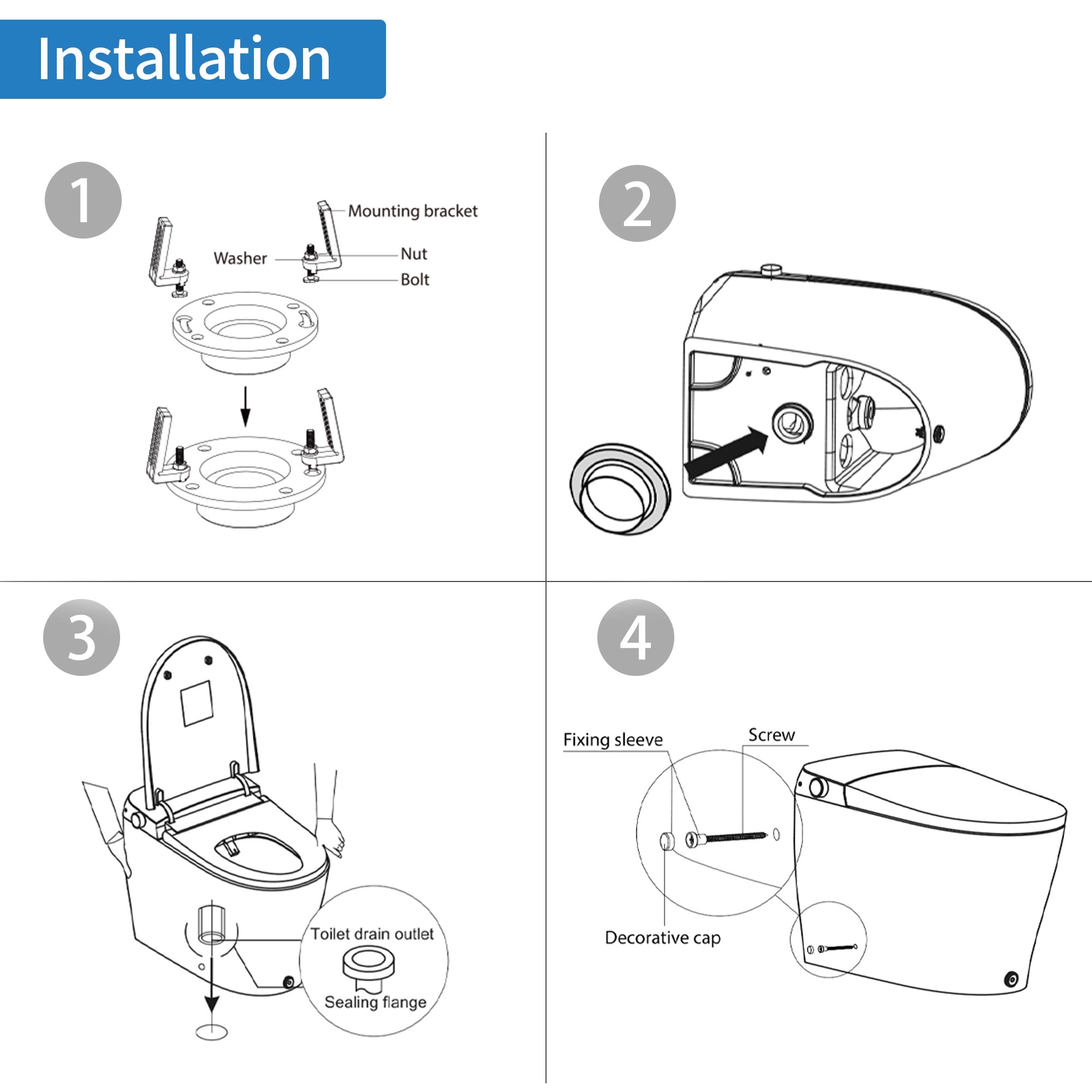 Casta Diva Smart Bidet Toilet, Auto OpenClose, Tankless  CD-Y010-8
