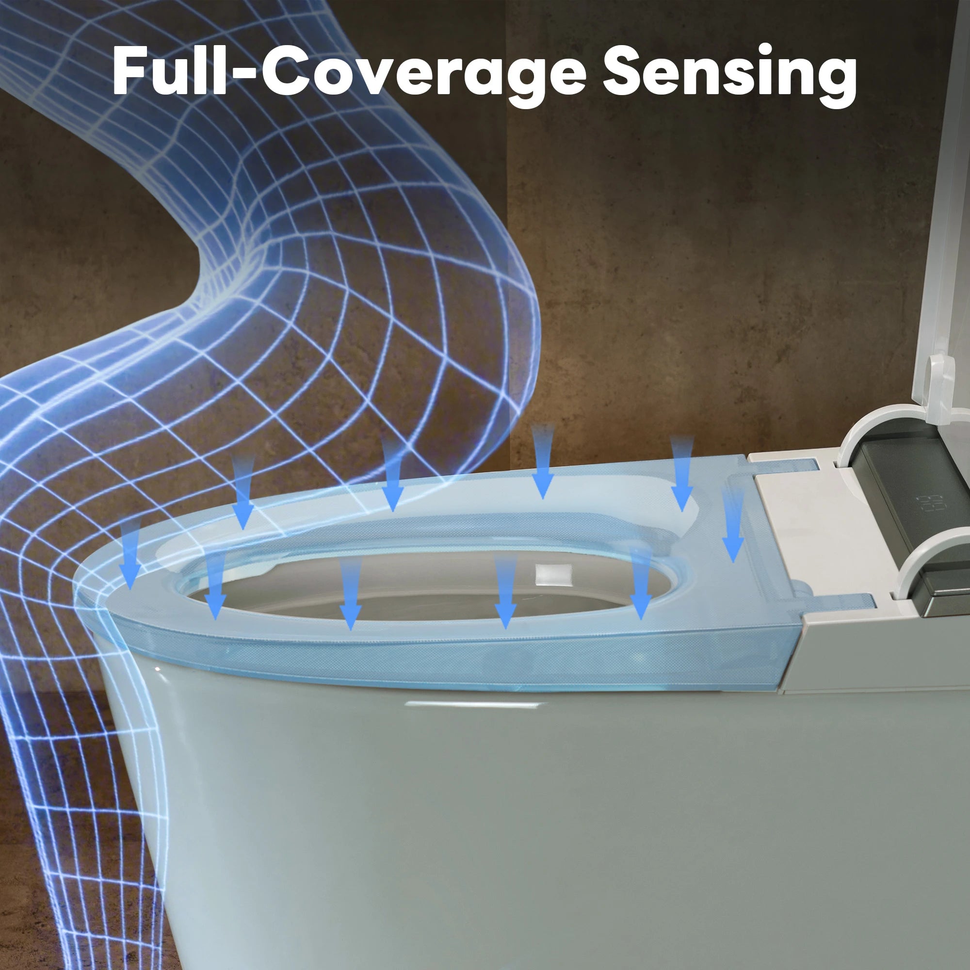 Full-coverage sensor seat design of Casta Diva smart toilet for precise detection and automatic operation, model CD-K030PRO